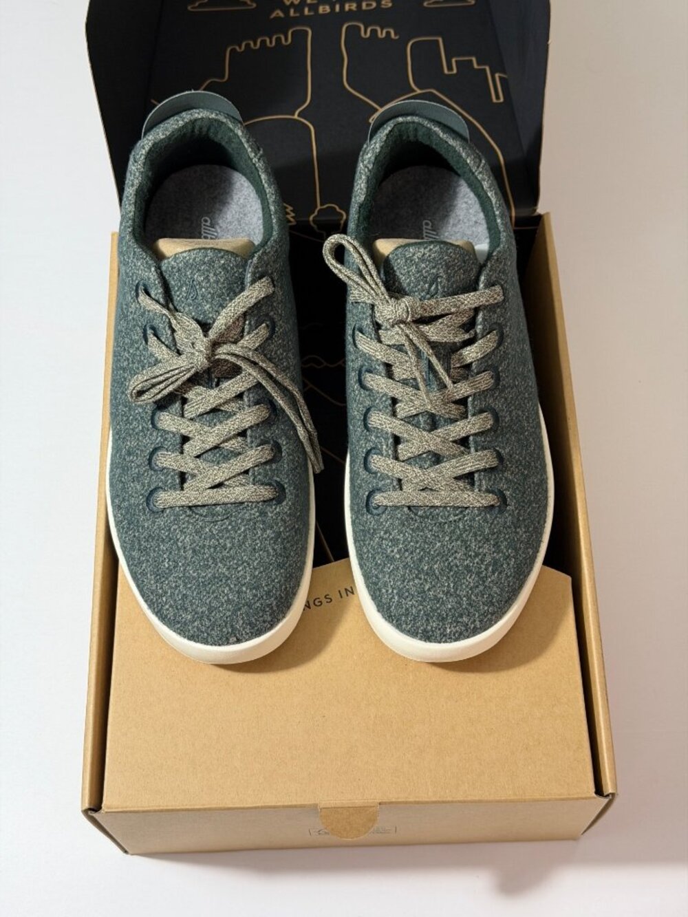 NWB Allbirds Wool Piper Sneaker Shoes Green White Size 12